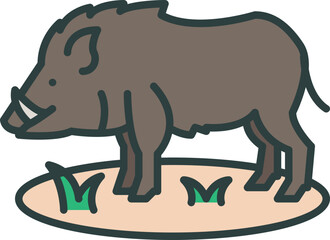 Wild boar icon