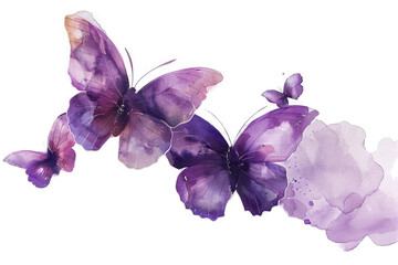 Watercolor Purple Butterflies: A Serene Flight