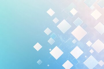 Abstract background with white squares and blue geometric shapes