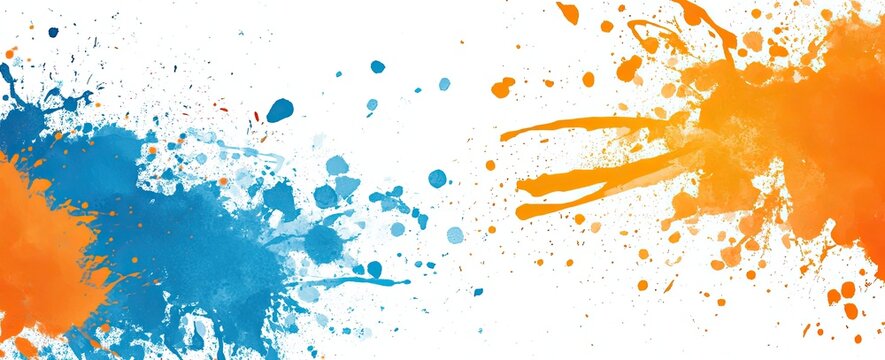 Abstract paint splatter, vibrant colors, white background