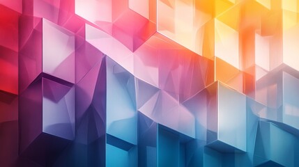 Obraz premium Colorful geometric shapes create an abstract dimensional background design