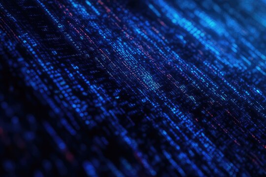 Abstract digital code stream on dark background