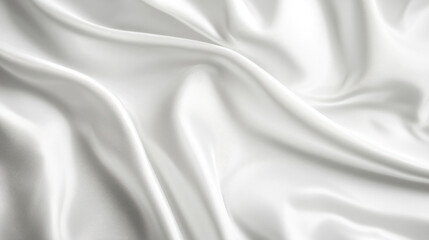 Obraz premium A Smooth white satin fabric with gentle folds and soft texture, ideal for elegant designs