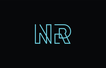 Illustration of creative typography featuring stylized letters N and R with a minimal blue color theme, suitable for branding and graphic design inspiration.