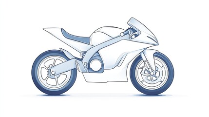 Fototapeta premium Sleek futuristic motorcycle design in a minimalist style, showcasing innovative features and lines