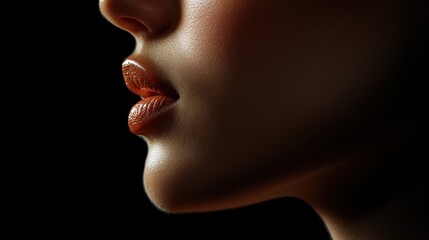 Young pretty girl with naturarl makeup on beige background. Skin care concept