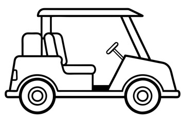Simple Golf Cart Outline Art