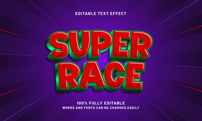 super race editable text effect with a racing and speed theme