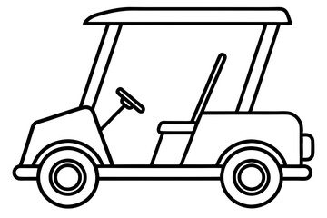 Simple Golf Cart Outline Art