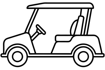 Simple Golf Cart Outline Art