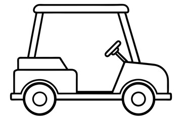 Simple Golf Cart Outline Art