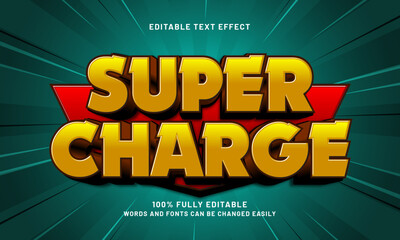 super charge editable text effect with a super and brave theme