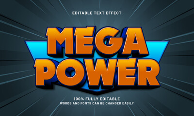 mega power editable text effect with a super and brave theme
