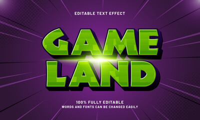 Obraz premium game land editable text effects with a game and play theme