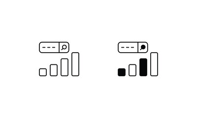 Analysis icons set line and glyph vector icon