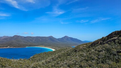 Wineglass Bay scenic view in Tasmania.