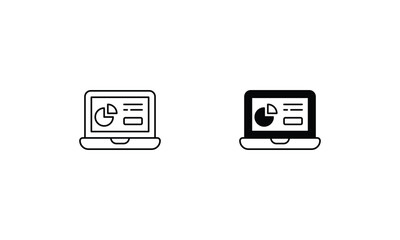 Dashboard icons set line and glyph vector icon