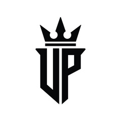 UP monogram logo design letter text name symbol monochrome logotype alphabet character simple logo