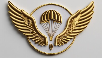 Wings, Honor, Course, Paratrooper, Skydiving, Gold, Soldier, Bravery Medal, Combat Unit, Special, Air Force, Star, Patch, Cloth, Cloth Patch, Arm, Embroidered, Handmade, Thread, icon, Badge, Emblem, s