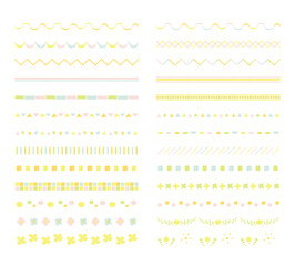 手書き風のカラフルな春カラーパターンブラシ26セット