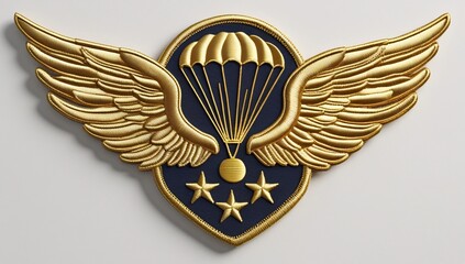 Wings, Honor, Course, Paratrooper, Skydiving, Gold, Soldier, Bravery Medal, Combat Unit, Special, Air Force, Star, Patch, Cloth, Cloth Patch, Arm, Embroidered, Handmade, Thread, icon, Badge, Emblem, s