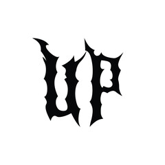 UP monogram logo design letter text name symbol monochrome logotype alphabet character simple logo