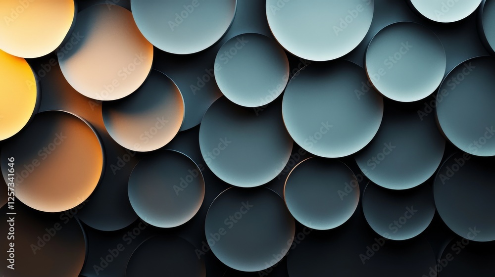 Aufkleber abstract arrangement of overlapping circles in muted color palette