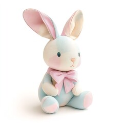 Adorable Pastel Bunny Rabbit Soft Toy Plush Pink Blue Toy Sweet Stuffed Animal Easter Gift Childrens Bedroom Decor Kawaii Style Cute Bunny baby kids  