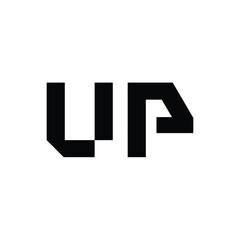 UP monogram logo design letter text name symbol monochrome logotype alphabet character simple logo
