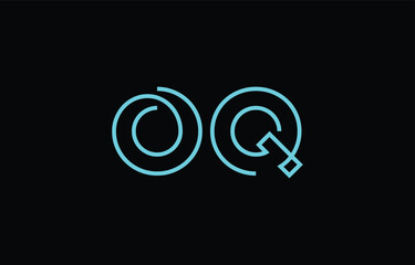 Illustration of creative typography featuring stylized letters O and Q with a minimal blue color theme, suitable for branding and graphic design inspiration.