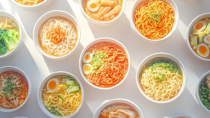 Authentic Japanese ramen dish with rich details, featuring noodles, vegetables, and broth, suitable for cookbook covers, restaurant decor, and ads, modern sketch style