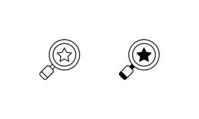 Loupe icons set line and glyph vector icon