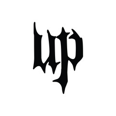 UP monogram logo design letter text name symbol monochrome logotype alphabet character simple logo