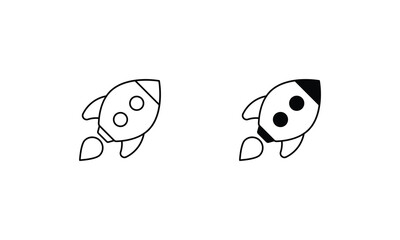 Start Up icons set line and glyph vector icon