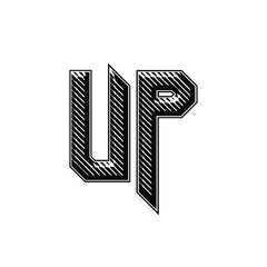 UP monogram logo design letter text name symbol monochrome logotype alphabet character simple logo