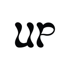 UP monogram logo design letter text name symbol monochrome logotype alphabet character simple logo