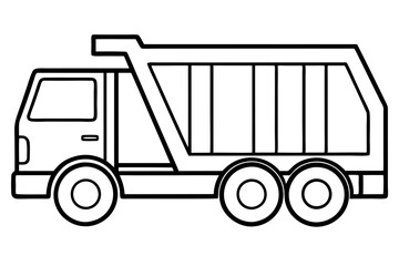 Simple Garbage Truck Vector Sketch