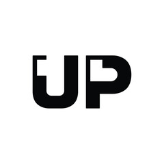UP monogram logo design letter text name symbol monochrome logotype alphabet character simple logo