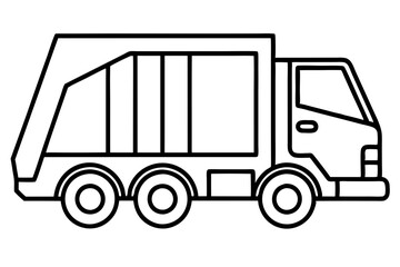 Simple Garbage Truck Vector Sketch