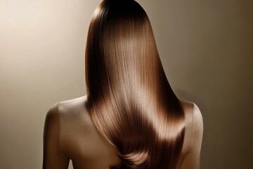 Woman with beautiful healthy shiny long hair rear view