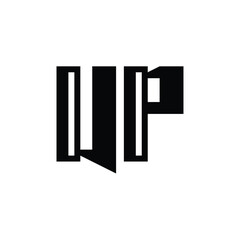 UP monogram logo design letter text name symbol monochrome logotype alphabet character simple logo