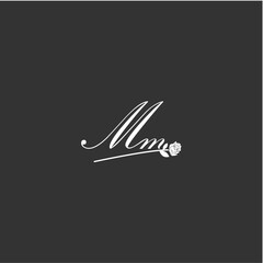 Initial MM art illustration flower design creative