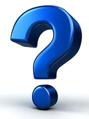 Blue question mark 3d icon isolated