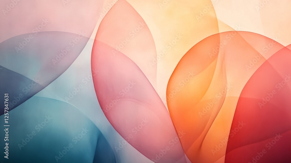 Aufkleber abstract overlapping shapes create a soft and colorful composition