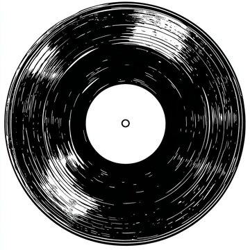 Vintage vinil record with space for tex retro vinyl record sketch