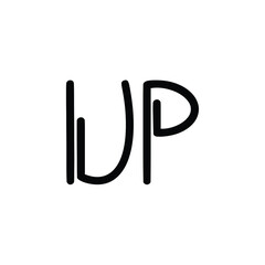UP monogram logo design letter text name symbol monochrome logotype alphabet character simple logo