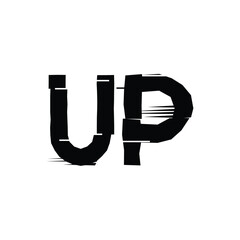 UP monogram logo design letter text name symbol monochrome logotype alphabet character simple logo