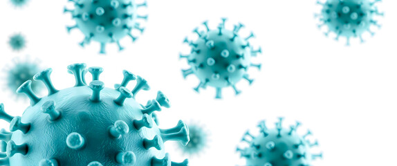 Microscopic View of Coronavirus Particles.