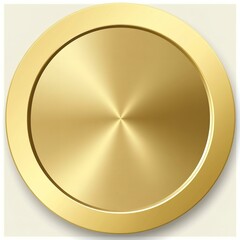 Gold circle Realistic metal button