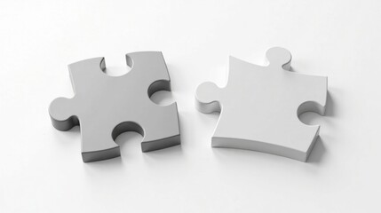 Two Interlocking Puzzle Pieces Representing Unity and Collaboration in Problem Solving